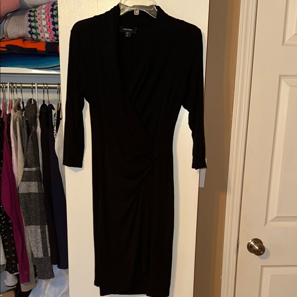 Elegant Black 3/4 Long Sleeve Dress - Picture 1 of 4